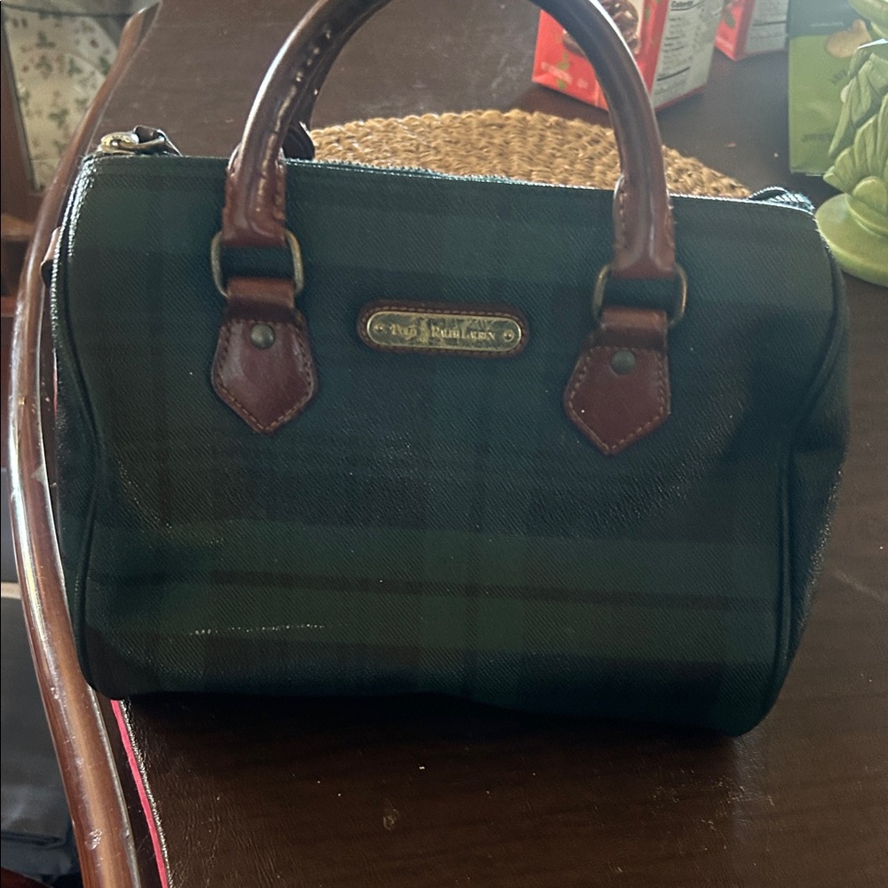 Polo by Ralph Lauren Dark Green and Brown Satchel